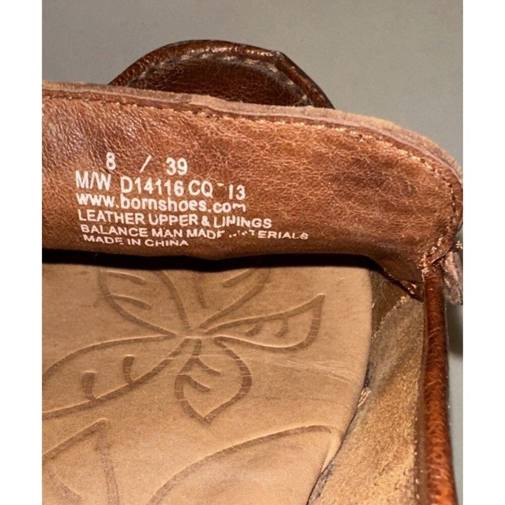 Born Shoes Womens Size 8 Brown Leather Slip On Loafer Flats Casual Comfort - Picture 9 of 9